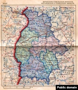 BSSR.  Mappa della BSSR della prima metà del 1939