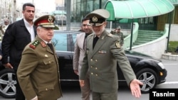 Iranian Defense Minister General Amir Hatami and his Syrian counterpart General Ali Abdullah Ayyoub in Tehran, January 13, 2020.