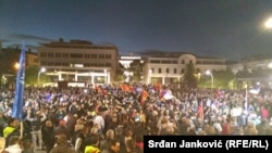 Okupljanje demonstranata Demokratskog fronta (DF), Podgorica, 24. oktobar 2015.