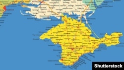 Карта Крыма и части материковой Украины