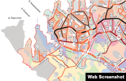 Фрагмент карты транспортной инфраструктуры к Генплану Севастополя