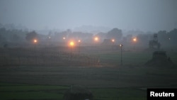 Indian security posts along its disputed border with Pakistan, known as the Line of Control. 