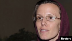 Sarah Shourd upon her arrival in Oman in September.