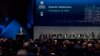 FIFA President Gianni Infantino addresses a meeting of European soccer leaders at the congress of the UEFA governing body in Amsterdam's Beurs van Berlage, Netherlands, Tuesday, March 3, 2020. (AP Photo/Peter Dejong)
