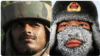 از راست: سرباز چینی و سرباز هندی