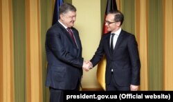 Petro Poroșenko cu Heiko Maas, Berlin, 10 aprilie , 2018