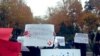 Students protesting during Student Day at University of Tehran, December 7, 2019