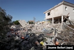 На месте взорванного дома в испанском городе Альканар. 17 августа 2017 года.