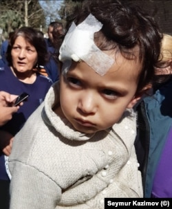 Maryam, 3, who was hurt in the attack on Ganca in the early hours of October 11