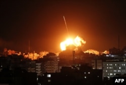 Sulmet ajrore në qytetin e Gazës, 25 mars, 2019.