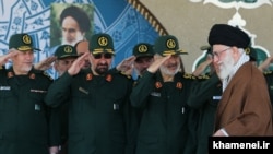 Iran' Supreme leader Ali Khamenei and IRGC's top commanders including Hossein Salami, Mohsen Rezaei and Yahya Rahim Safavi, undated.File photo