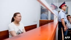 Ethnic-Kazakh Chinese citizen Sayragul Sauytbay in court in Zharkent earlier this month. 
