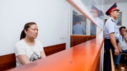 Ethnic-Kazakh Chinese citizen Sayragul Sauytbay in court in Zharkent earlier this month. 