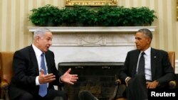 بنیامین نتانیاهو (چپ) در دیدار با باراک اوباما در واشینگتن