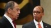 Russian Foreign Minister Sergei Lavrov (left) and U.S. Ambassador Robert Wood attend a session of the Conference on Disarmament at the United Nations in Geneva in March 2019.