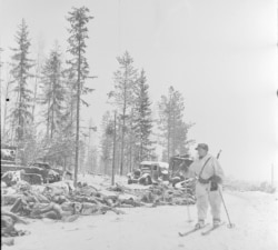 След поредна финландска атака - натрупани тела на съветски войници