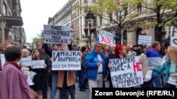 Protesters March in Belgrade.