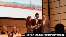 Azerbaijan. Baku. Lawyer Intigam Aliyev awarded by International Bar Association in Austria 