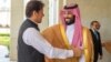 FILE: Pakistani Prime Minister Imran Khan is welcomed by Saudi Arabia's Crown Prince Mohammed bin Salman in Jeddah on September 19.