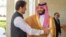 FILE: Pakistani Prime Minister Imran Khan is welcomed by Saudi Arabia's Crown Prince Mohammed bin Salman in Jeddah on September 19.