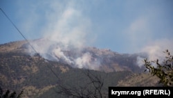 Лесной пожар в заповедном урочище «Уч-Кош», Ялта, 12 августа 2018 года