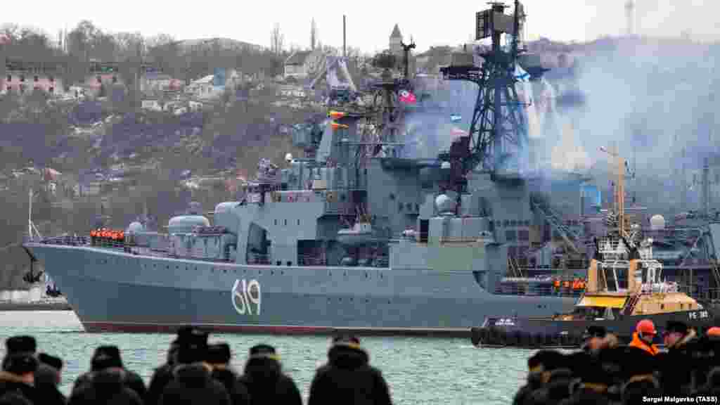 Цей корабель відносять до основної ударної сили Військово-морського флоту Росії в далекій морській зоні (серед надводних кораблів). Про це пише Андрій Клименко, голова наглядової ради української громадської організації &laquo;Майдан закордонних справ&raquo; і головний редактор інформаційного агентства Black Sea News