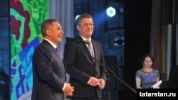 Рөстәм Миңнеханов һәм Радий Хәбиров Башкортстанда Татарстан көннәре ачылышында