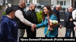 Bivša predsednica Kosova Vjosa Osmani u Gnjilanu.