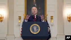 Presidenti amerikan, Joe Biden, gjatë një adresimi nga Shtëpia e Bardhë. Fotografi nga arkivi. 