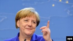 Cancelarul german Angela Merkel la Conferința de presă după reuniunea Consiliului European