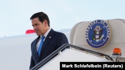 US Secretary of State Marco Rubio arrives at Keflavik Airport, Iceland, on October 5, 2026.