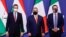 Orbán Viktor magyar miniszterelnök, Mateusz Morawiecki lengyel kormányfő, és Matteo Salvini, az olasz Északi Liga párt vezére egy budapesti sajtótájékoztatón, 2021. április 1-én