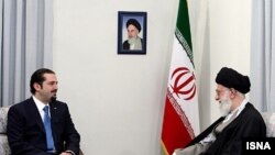 Iranian Supreme Leader Ayatollah Ali Khamenei (right) met with Lebanese Prime Minister Saad Hariri, son of slain former Prime Minister Rafiq Hariri, in Tehran, Tehran five years after the assassination.