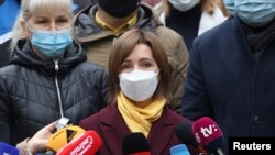 Președinta aleasă , Maia Sandu lidera PAS, Chișinău, 15 noiembrie 2020.