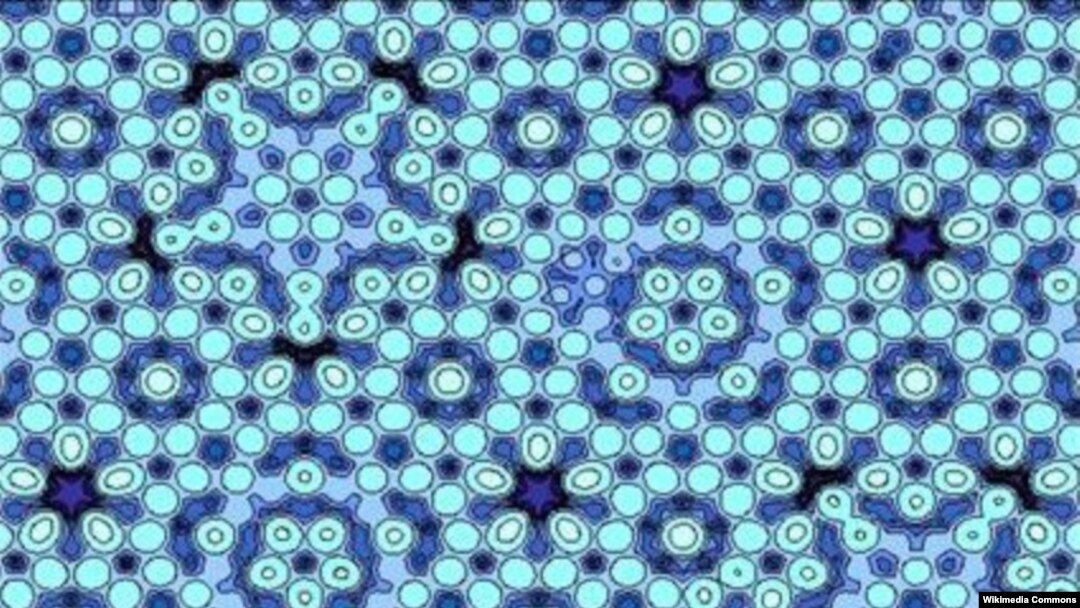 مدل اتمی شبه تناوبی در سطح بیست‌وجهی آلومینیوم نقره.