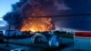 The aftermath of a Ukrainian drone strike on the Slavyansk oil refinery in Russia's Krasnodar region on June 28.