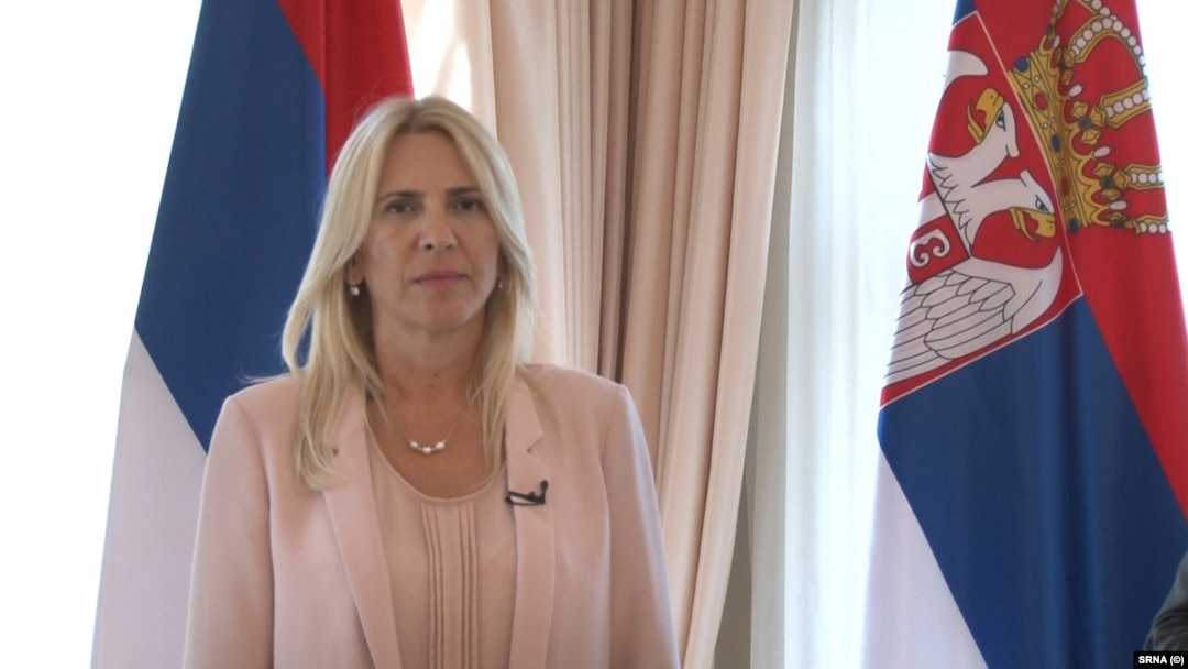 Bosnian politican and president of the Bosnian entity Republic of Srpska, Zeljka Cvijanovic, pictured in Banja Luka, July 23, 2021.