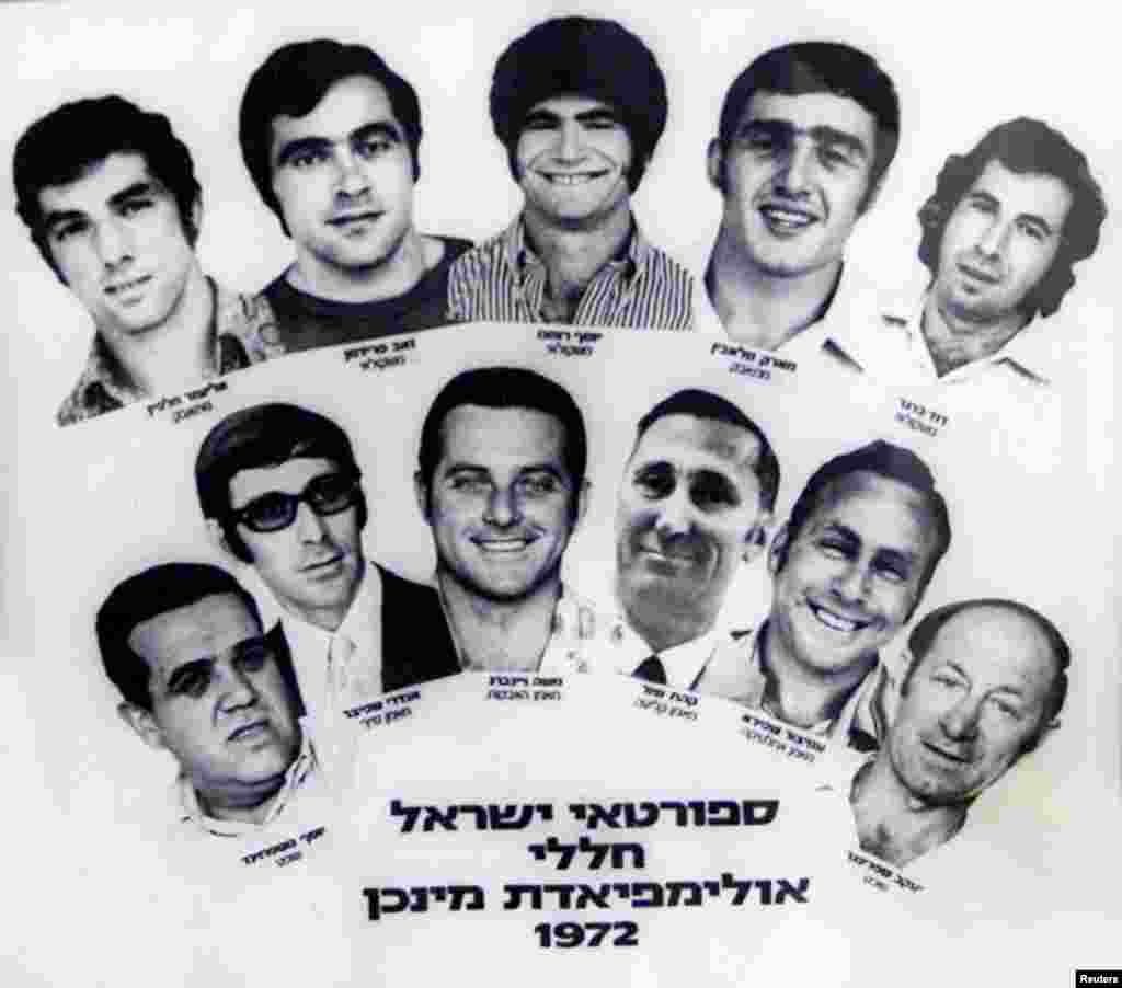 The 11 Israeli Olympic athletes and coaches who were killed by the Palestinian Black September gunmen.