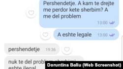 Biseda e REL-it me një shitës të IPTV-së ilegale, në Viber.