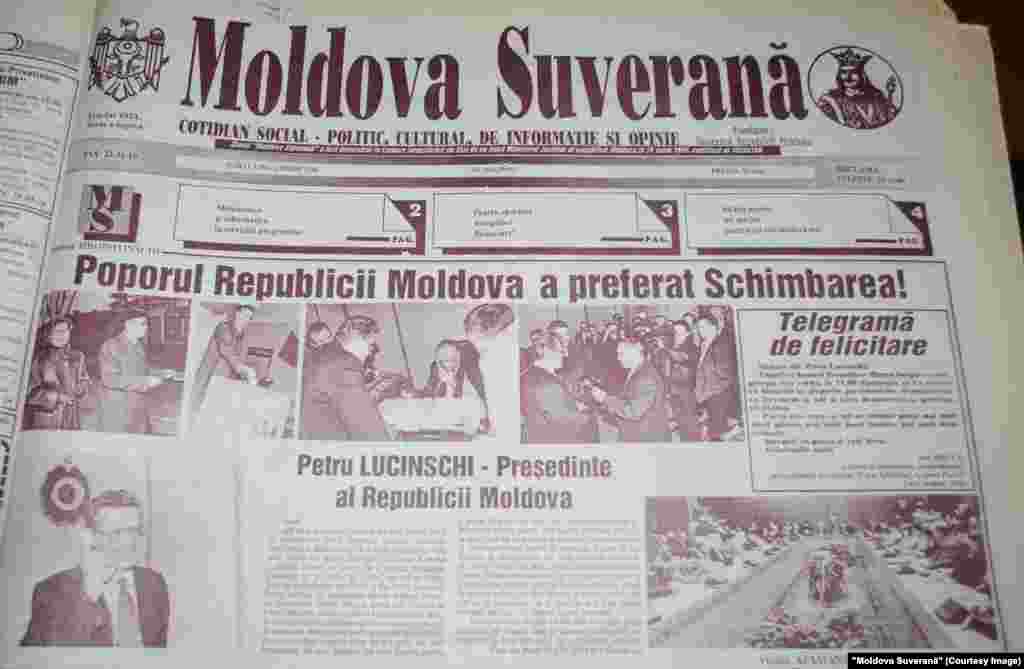 &quot;Moldova Suverană&quot;, 3 decembrie 1996, Petru Lucinschi câştigător la alegeri