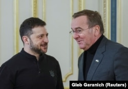 Президент України Володимир Зеленський і міністр оборони Німеччини Борис Пісторіус, Київ, 14 січня 2025 року