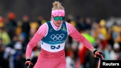 Ганна Каралёва падчас гонкі 12 лютага 2026 году