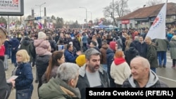 Skup na poziv studenata u blokadi u Kragujevcu, u centralnoj Srbiji, 15. februar 2026.