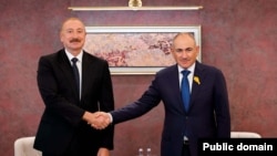 Armenian Prime Minister Nikol Pashinian and Azerbaijani President Ilham Aliyev during a meeting in Bishkek, Kyrgyzstan, August 31, 2026.