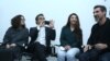 Armenia - Rock musician Serj Tankian (R), actress Arsinee Khanjian (L) and filmmaker Atom Egoyan at a news conference in Yerevan, 31Mar2017.