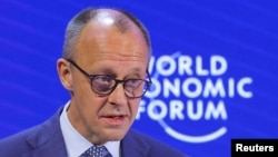 Канцлерът на Германия Фридрих Мерц по време на Световния икономически форум в Давос