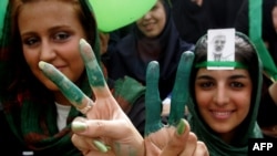 Members of Iran's Green Movement demonstrate in Tehran.