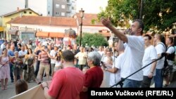 Sergej Trifunović na protestu "1 od 5 miliona" u junu 2019.