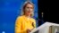 Belgium - EU foreign policy chief Kaja Kallas holds a press conference at the EU headquarters in Brussels on February 24, 2025.