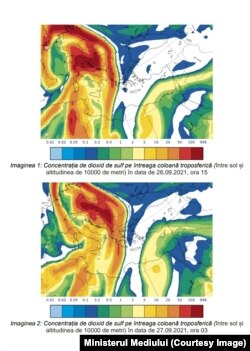 Concentrațiile de diosix de sulf datorate vulcanului Cumbre Vieja